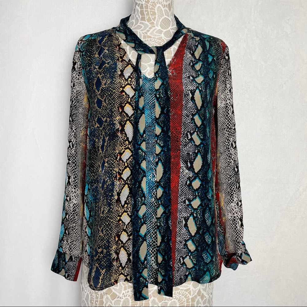Ella Moss Silk Snakeskin Print Blouse